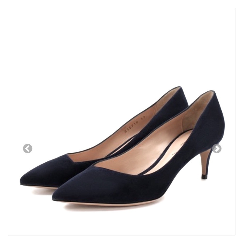 Classic Pointed-Toe Women's Kitten Heels in Navy Blue